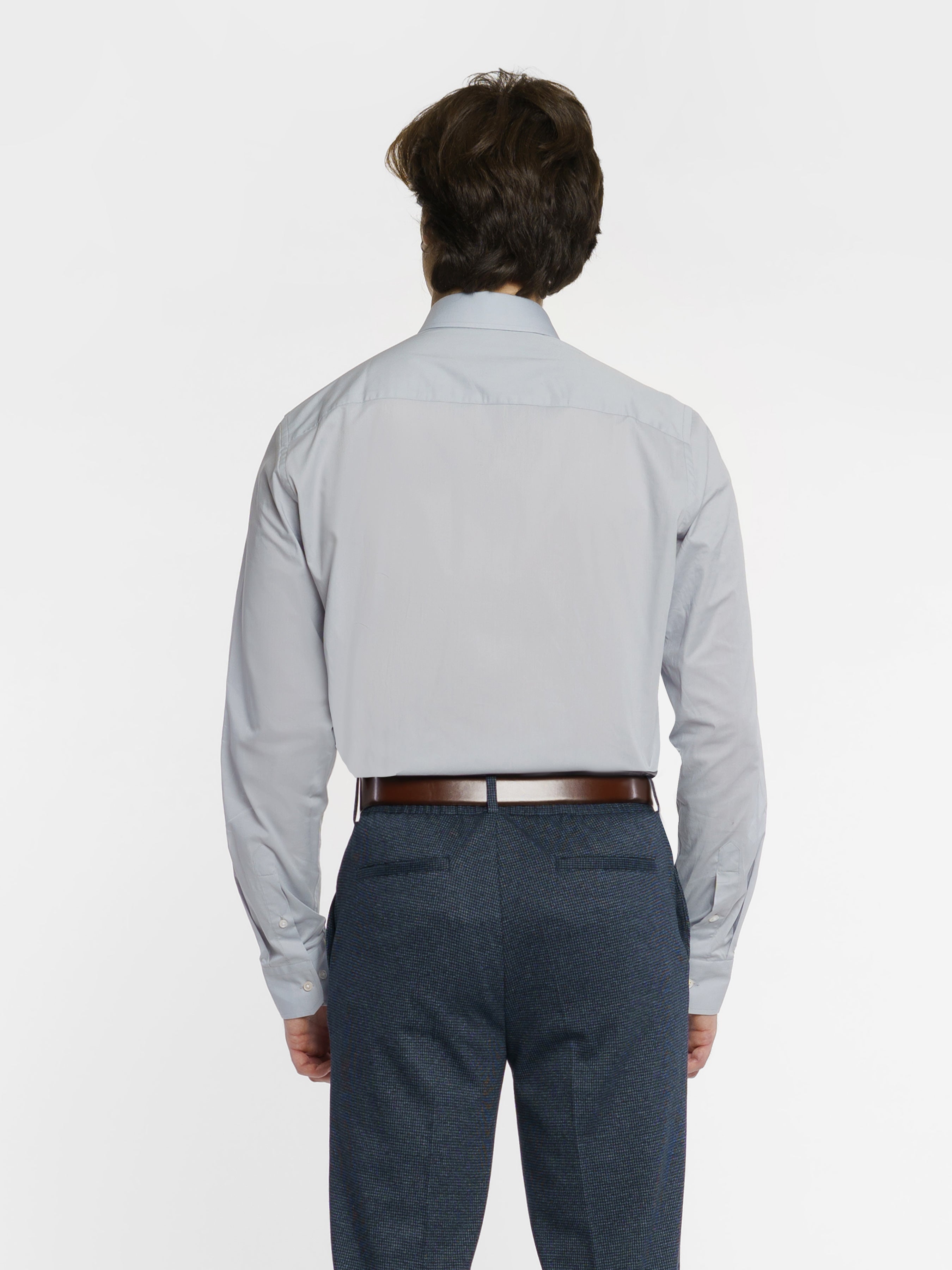 Gray Cotton Elastane Men's Shirt CA1M05.07.12
