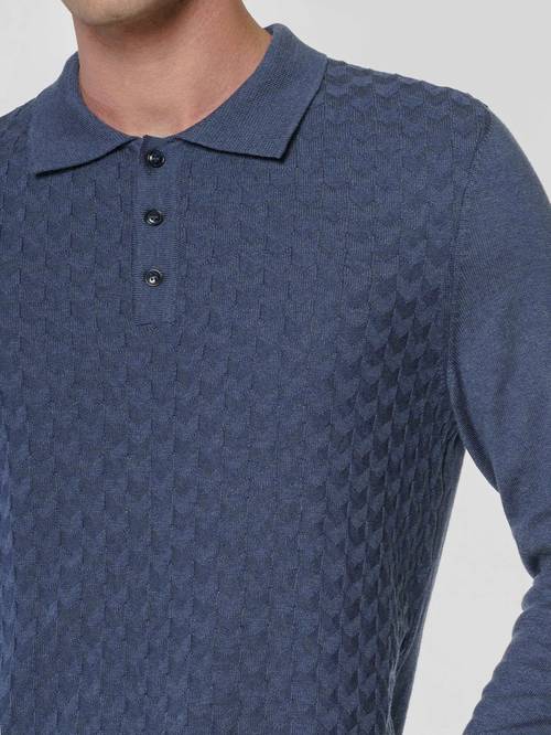 Stylish and Comfortable Men's Blue Polo Shirt CA1M10.10.06